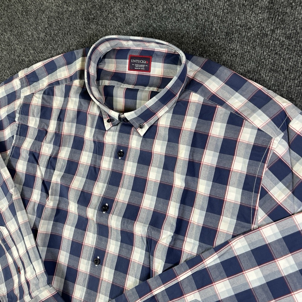 UNTUCKit St Pierre‎ Plaid Button Up Shirt 3XL XXXL Cotton Regular Fit NWT